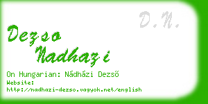 dezso nadhazi business card