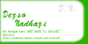 dezso nadhazi business card